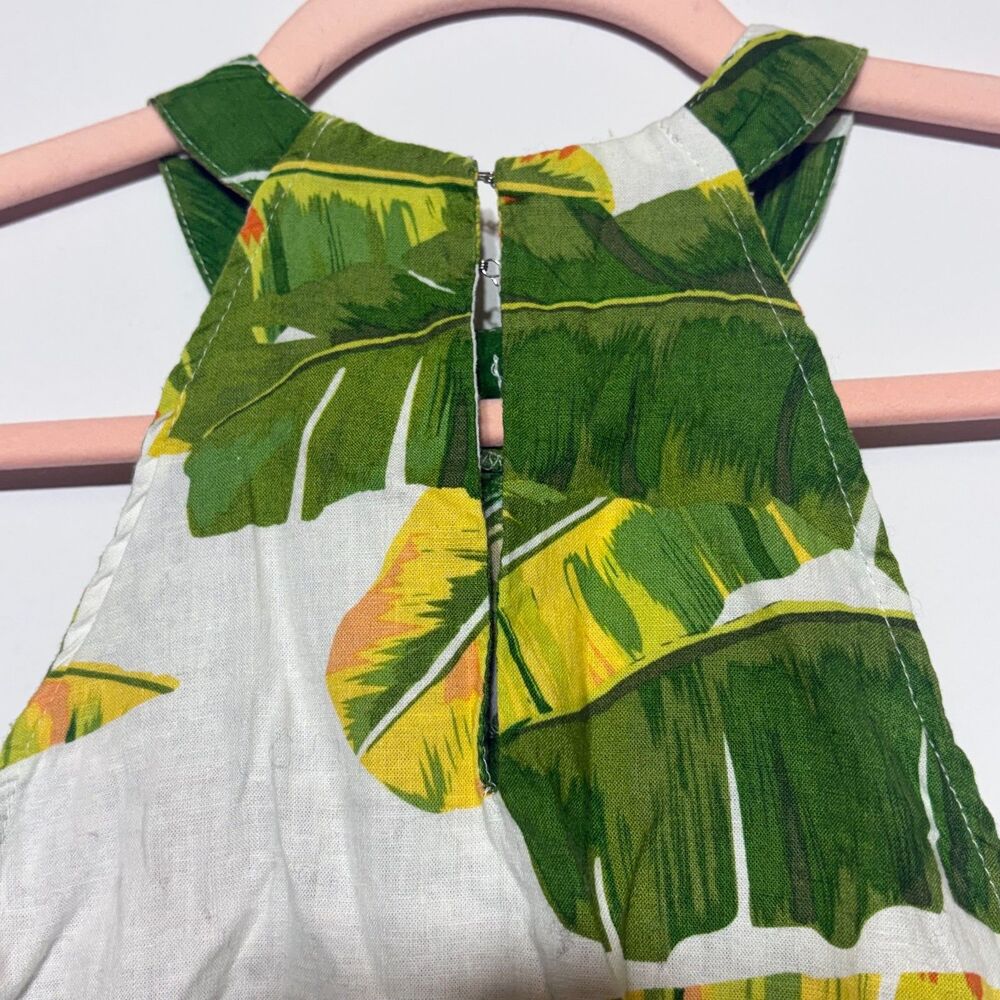 Cynthia Rowley Womens S Tropical Banana Leaf Linen Blend Halter Top Resort - Picture 6 of 11